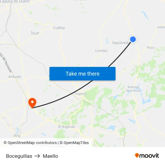 Boceguillas to Maello map