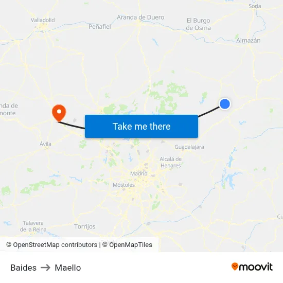 Baides to Maello map