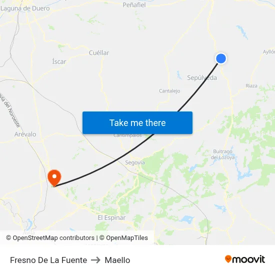 Fresno De La Fuente to Maello map