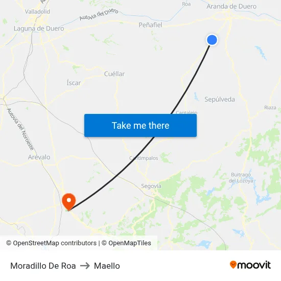 Moradillo De Roa to Maello map