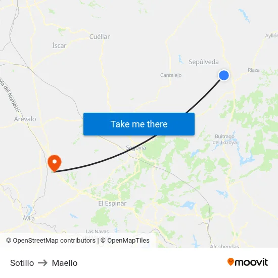 Sotillo to Maello map