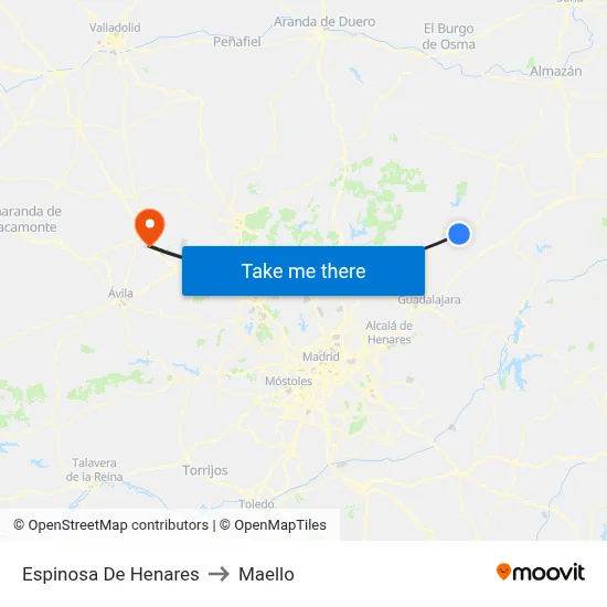 Espinosa De Henares to Maello map