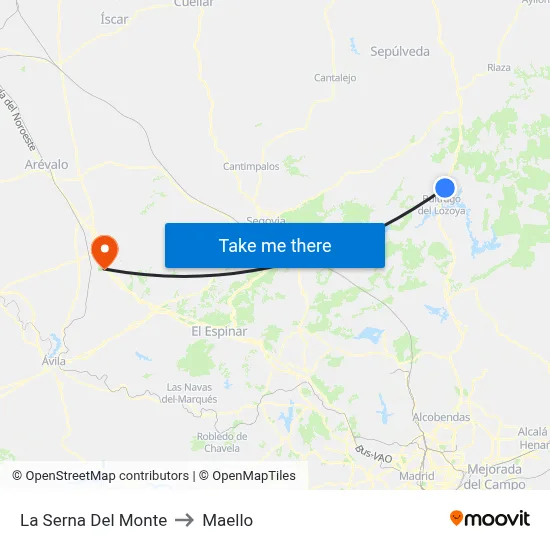 La Serna Del Monte to Maello map