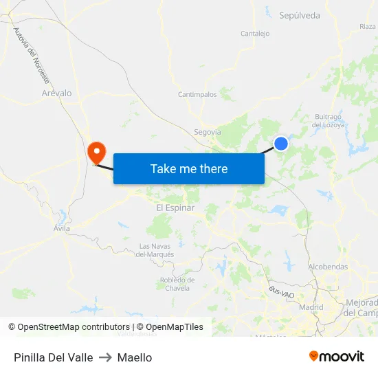 Pinilla Del Valle to Maello map