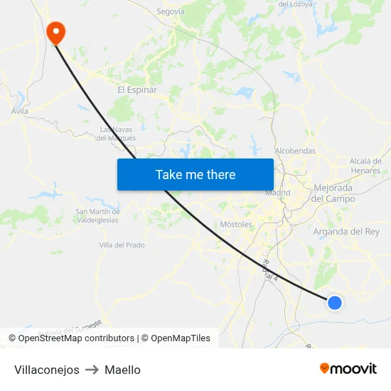 Villaconejos to Maello map