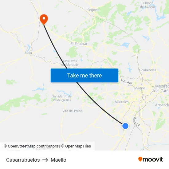 Casarrubuelos to Maello map