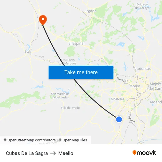 Cubas De La Sagra to Maello map