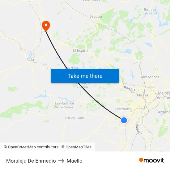 Moraleja De Enmedio to Maello map
