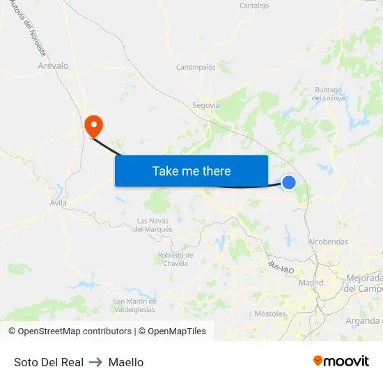 Soto Del Real to Maello map