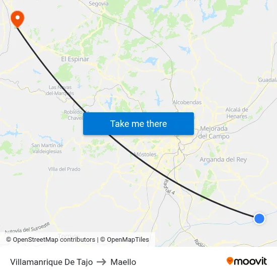 Villamanrique De Tajo to Maello map