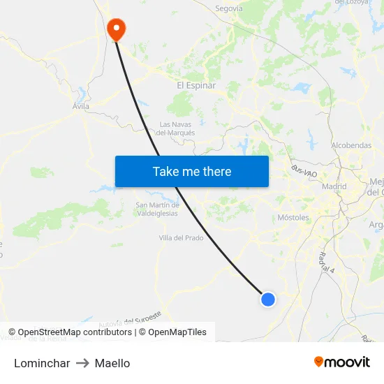 Lominchar to Maello map
