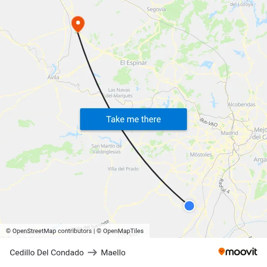 Cedillo Del Condado to Maello map