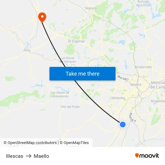 Illescas to Maello map