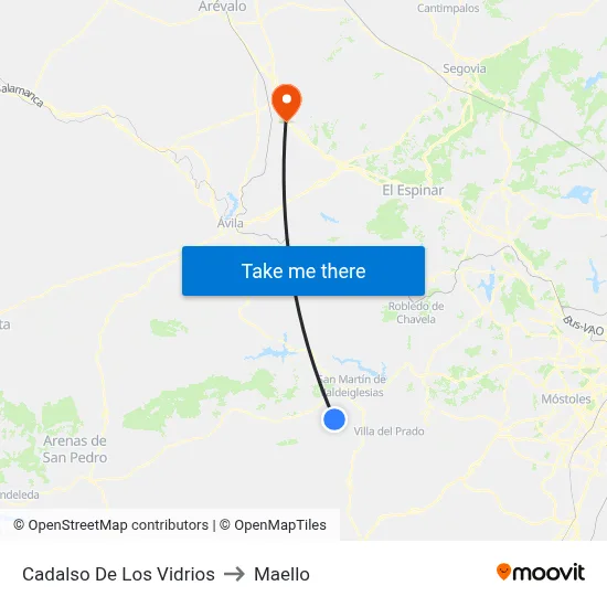 Cadalso De Los Vidrios to Maello map