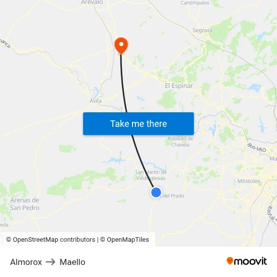 Almorox to Maello map