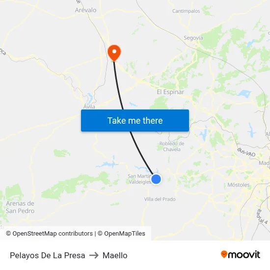 Pelayos De La Presa to Maello map
