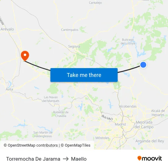 Torremocha De Jarama to Maello map