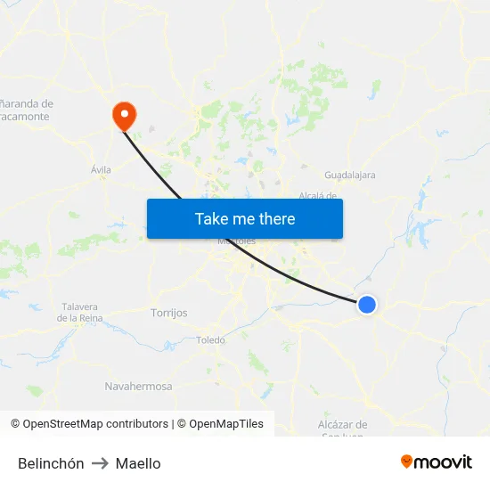 Belinchón to Maello map
