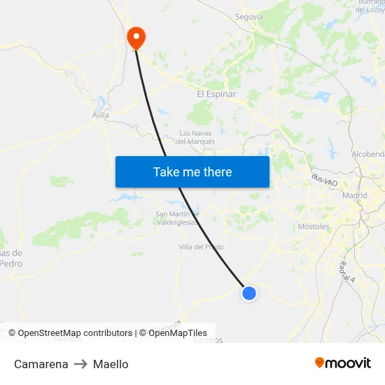 Camarena to Maello map