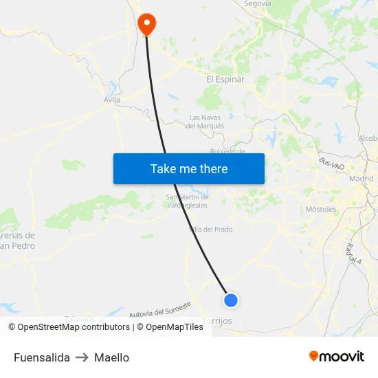 Fuensalida to Maello map