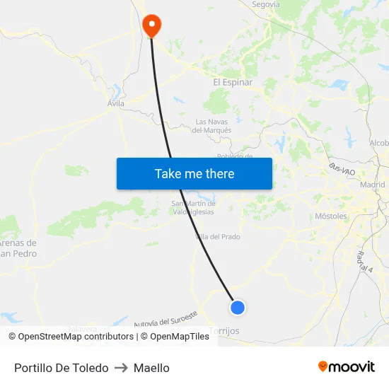 Portillo De Toledo to Maello map