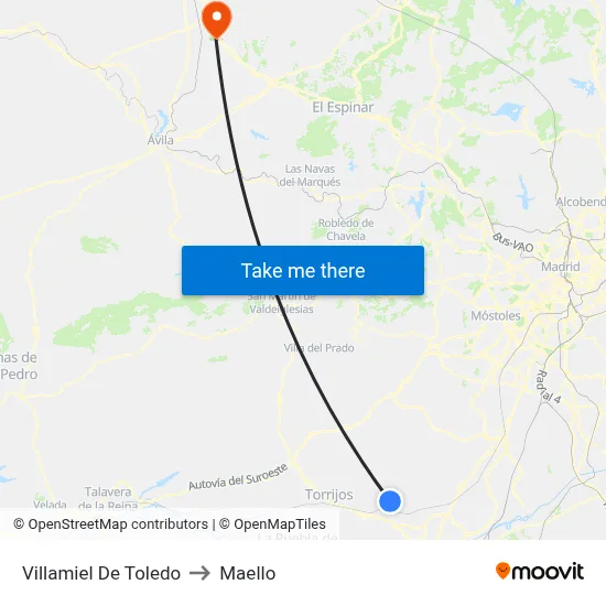 Villamiel De Toledo to Maello map