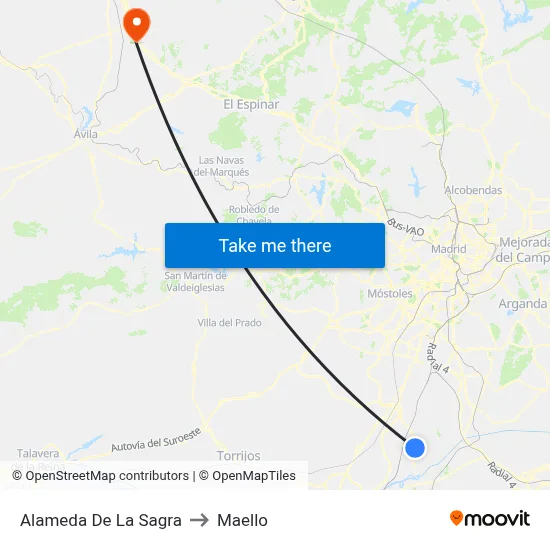 Alameda De La Sagra to Maello map