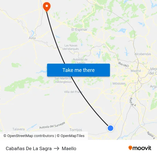 Cabañas De La Sagra to Maello map