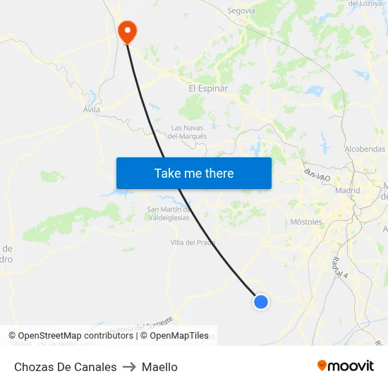 Chozas De Canales to Maello map