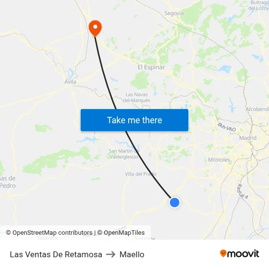 Las Ventas De Retamosa to Maello map