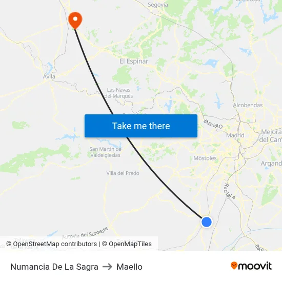 Numancia De La Sagra to Maello map