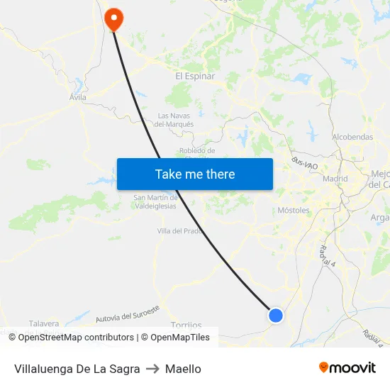 Villaluenga De La Sagra to Maello map