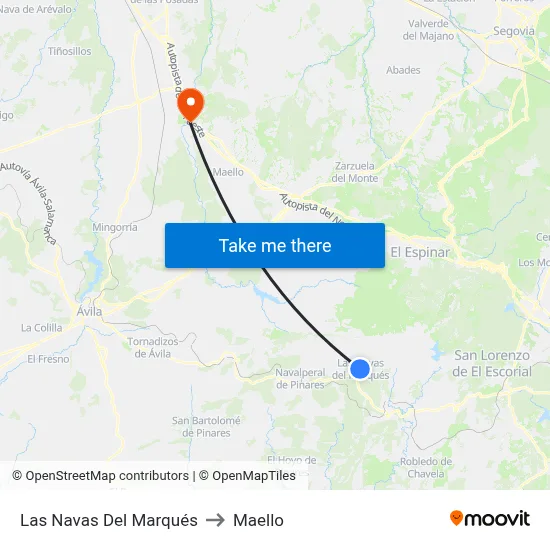 Las Navas Del Marqués to Maello map