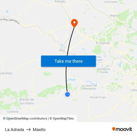 La Adrada to Maello map