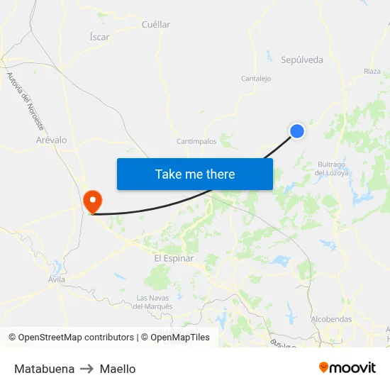 Matabuena to Maello map