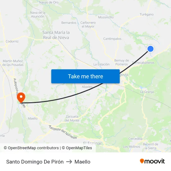 Santo Domingo De Pirón to Maello map