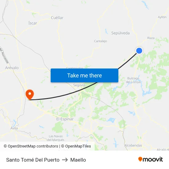Santo Tomé Del Puerto to Maello map