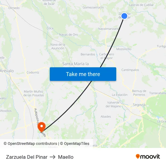 Zarzuela Del Pinar to Maello map