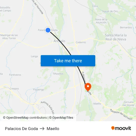 Palacios De Goda to Maello map