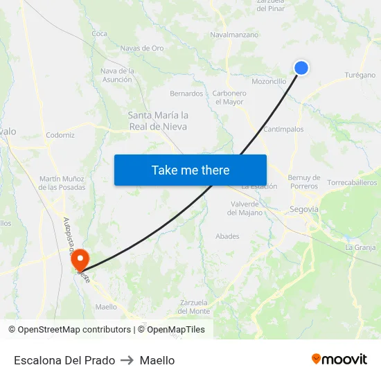 Escalona Del Prado to Maello map