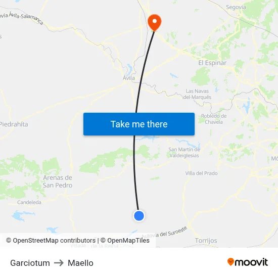 Garciotum to Maello map