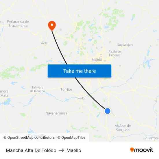 Mancha Alta De Toledo to Maello map