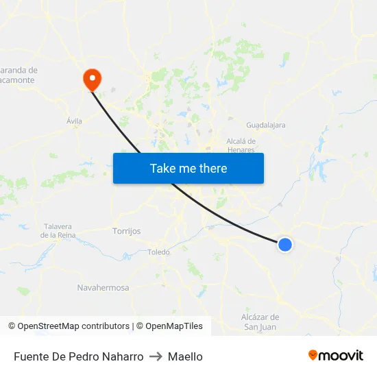 Fuente De Pedro Naharro to Maello map