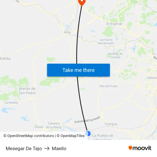 Mesegar De Tajo to Maello map