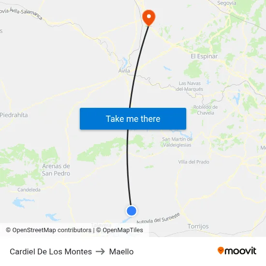 Cardiel De Los Montes to Maello map