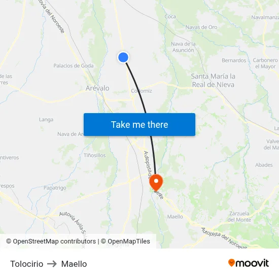 Tolocirio to Maello map