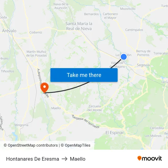 Hontanares De Eresma to Maello map