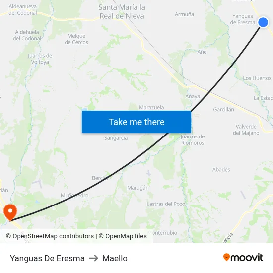 Yanguas De Eresma to Maello map