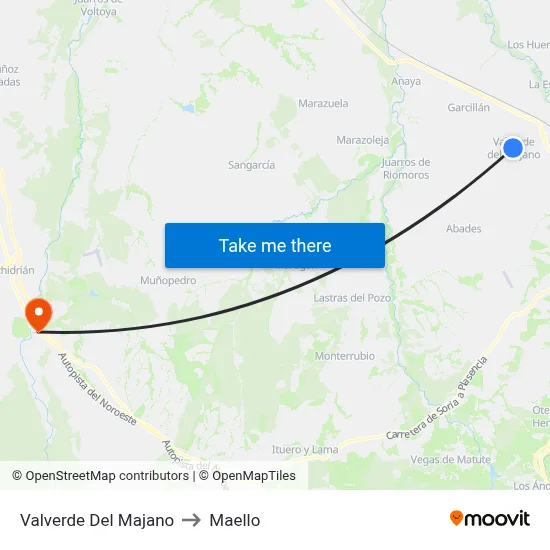 Valverde Del Majano to Maello map