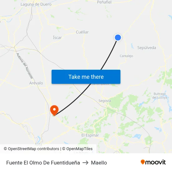 Fuente El Olmo De Fuentidueña to Maello map